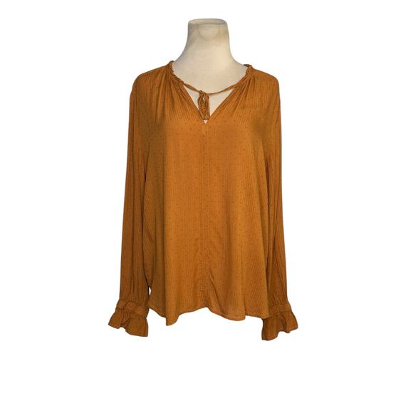 Loft burnt orange long sleeves tunic blouse size large - Picture 13 of 13